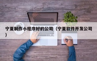 正定宁夏制作小程序好的公司（宁夏软件开发公司）